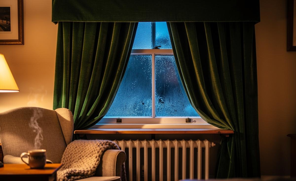 Curtain pull trick for thermal advantage: how strategic folds enhance heat retention